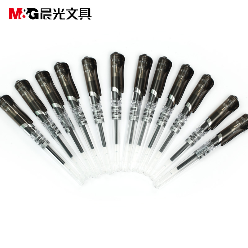晨光(M&G)文具 GP1111 天空5号中性笔 大容量子弹头签字笔0.7mm办公学习用水性笔黑色