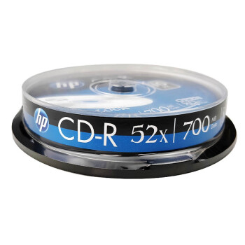 惠普HP 52速 CD-R 700M 空白光盘 cd-r刻录盘 无损音乐车载刻录盘 CD 10片桶装