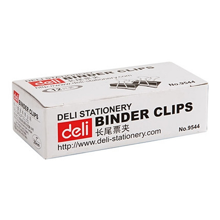得力 9544 长尾夹 25mm 12只/筒 （单位：盒） 黑