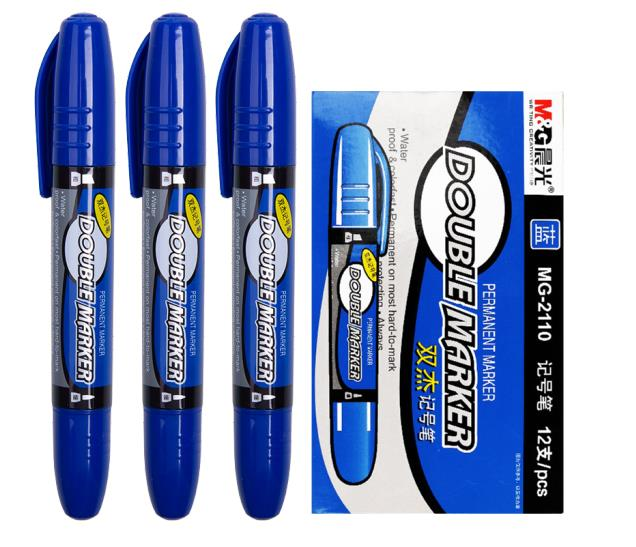 晨光（M&G）MG2110 晨光记号笔 文具蓝色双头粗杆记号笔 油性马克笔 物流笔标记大头笔  MG2110 
