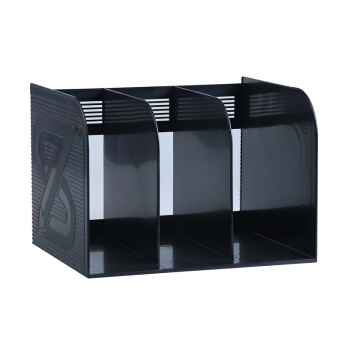 钊盛ZS 三联书立架 简易学生用塑料书夹 书架隔挡板靠桌 上文件收纳架资料架3格书桌架子 ZS-58-黑色 钊盛ZS 三联书立架 简易学生用塑料书夹 书架隔挡板靠桌 上文件收纳架资料架3格书桌架子 